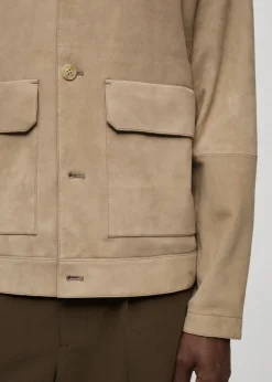 MANGO Kurtki I Koszule Wierzchnie|Skóra*Kurtka 100% skóra zamszowa z kieszeniami