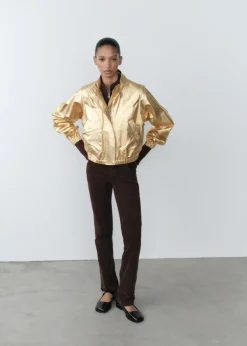 MANGO Kurtki*Kurtka bomber dżinsowa w metalicznym kolorze