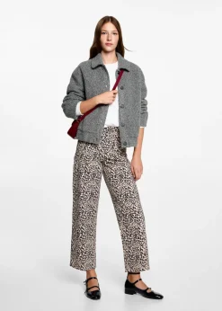 MANGO Płaszcze I Kurtki*Kurtka bomber z tkaniny bouclé