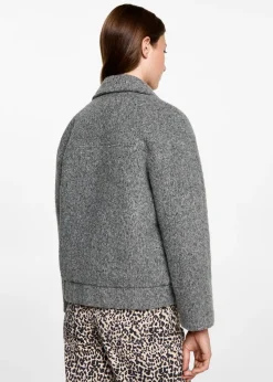 MANGO Płaszcze I Kurtki*Kurtka bomber z tkaniny bouclé