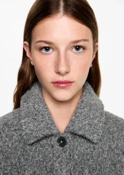 MANGO Płaszcze I Kurtki*Kurtka bomber z tkaniny bouclé