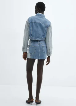 MANGO Kurtki*Kurtka dżinsowa dwukolorowa o krótkim kroju