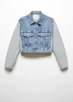 MANGO Kurtki*Kurtka dżinsowa dwukolorowa o krótkim kroju