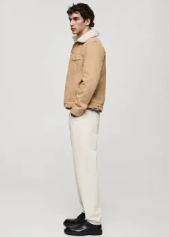 MANGO Kurtki I Koszule Wierzchnie*Kurtka dżinsowa z kołnierzem z baranka