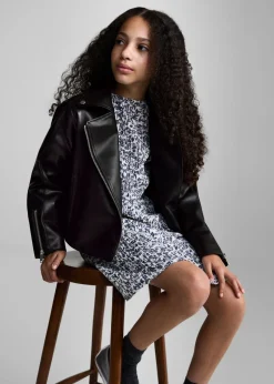 Dzieci MANGO Płaszcze I Kurtki*Kurtka efekt skóry