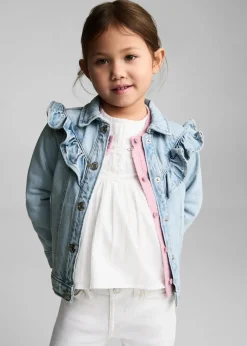 Dzieci MANGO Płaszcze*Kurtka jeansowa z falbanami