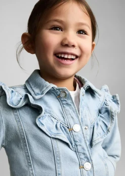 Dzieci MANGO Płaszcze*Kurtka jeansowa z falbanami