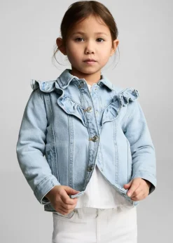 Dzieci MANGO Płaszcze*Kurtka jeansowa z falbanami