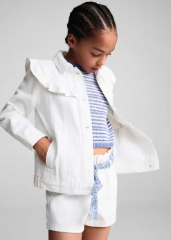 Dzieci MANGO Płaszcze I Kurtki*Kurtka jeansowa z falbanami