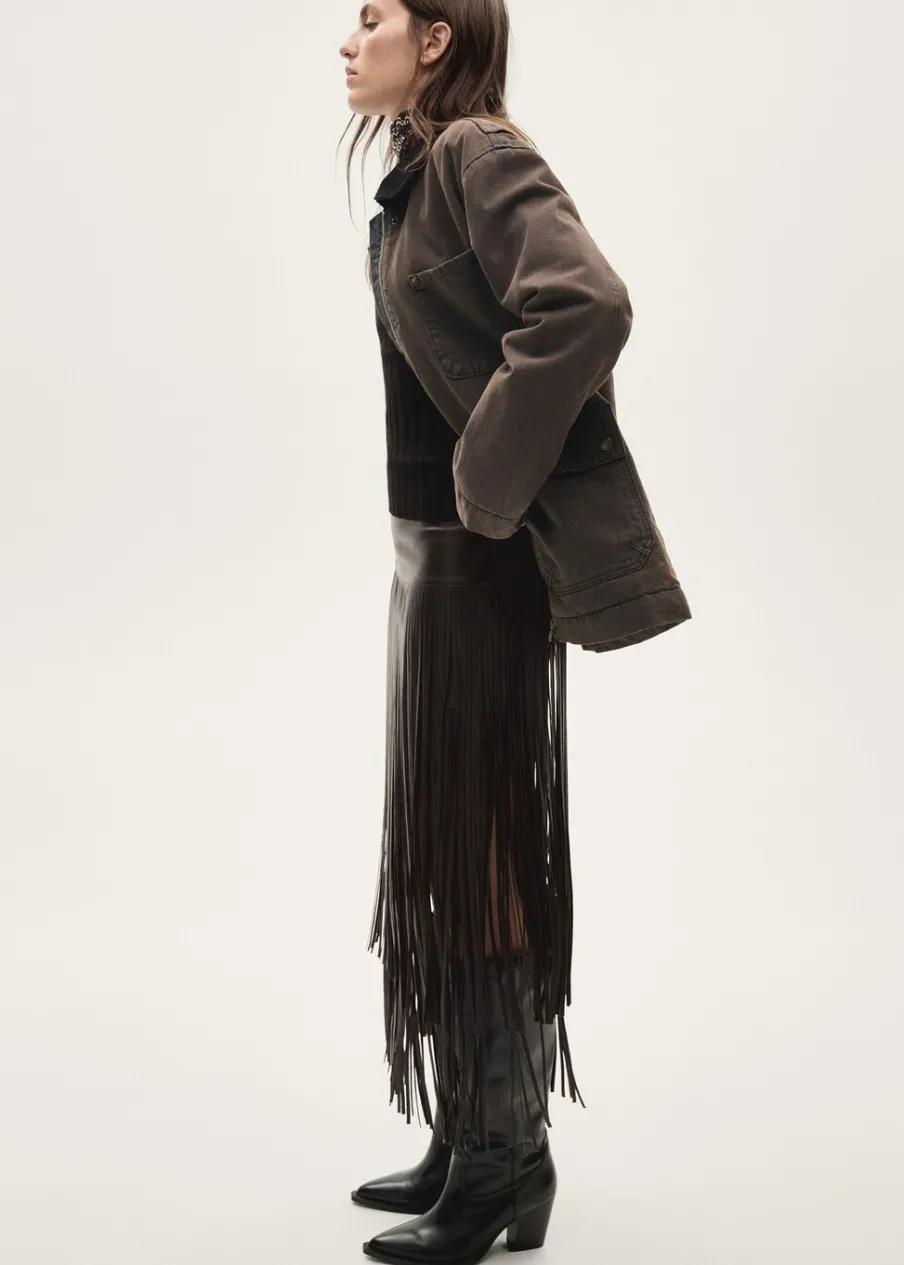 MANGO Płaszcze|Kurtki*Kurtka parka z kontrastowym kołnierzem