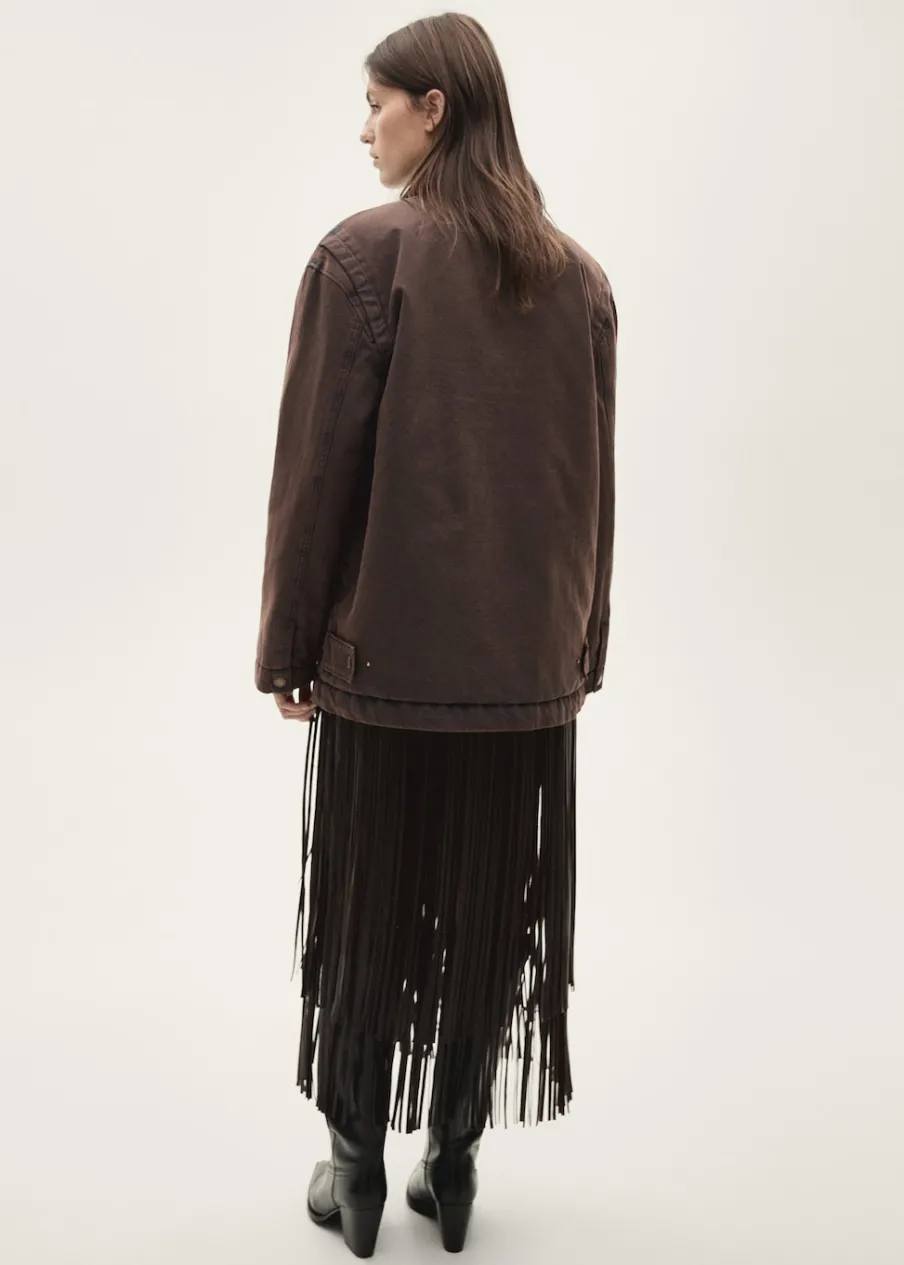 MANGO Płaszcze|Kurtki*Kurtka parka z kontrastowym kołnierzem