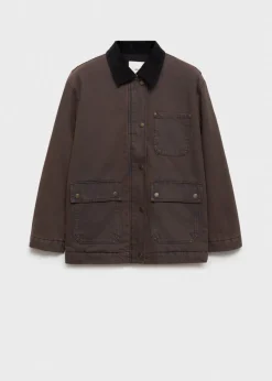 MANGO Płaszcze|Kurtki*Kurtka parka z kontrastowym kołnierzem