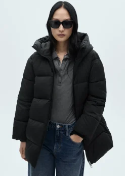 MANGO Płaszcze*Kurtka puchowa midi z kapturem