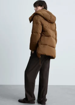 MANGO Płaszcze*Kurtka puchowa midi z kapturem