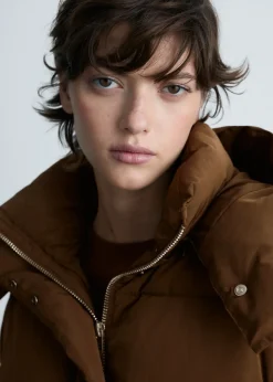 MANGO Płaszcze*Kurtka puchowa midi z kapturem