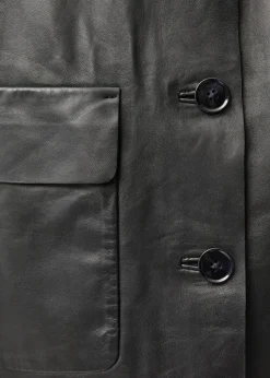 MANGO Kurtki|Skóra*Kurtka skórzana na guziki