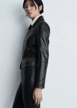 MANGO Kurtki|Skóra*Kurtka skórzana na zamek