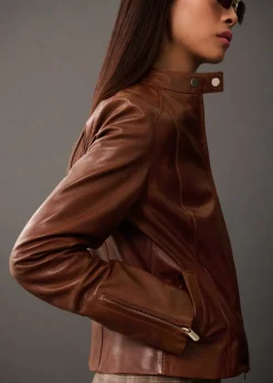 MANGO Kurtki|Skóra*Kurtka skórzana na zamek