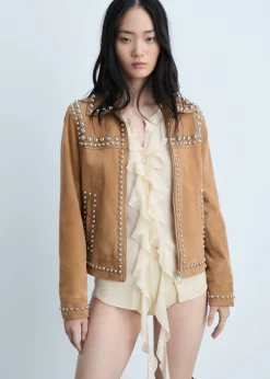 MANGO Kurtki|Skóra*Kurtka skórzana z ćwiekami