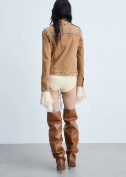 MANGO Kurtki|Skóra*Kurtka skórzana z ćwiekami