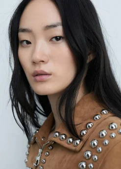 MANGO Kurtki|Skóra*Kurtka skórzana z ćwiekami