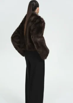 MANGO Kurtki|Skóra*Kurtka skórzana ze sztucznym futerkiem