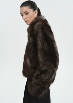 MANGO Kurtki|Skóra*Kurtka skórzana ze sztucznym futerkiem