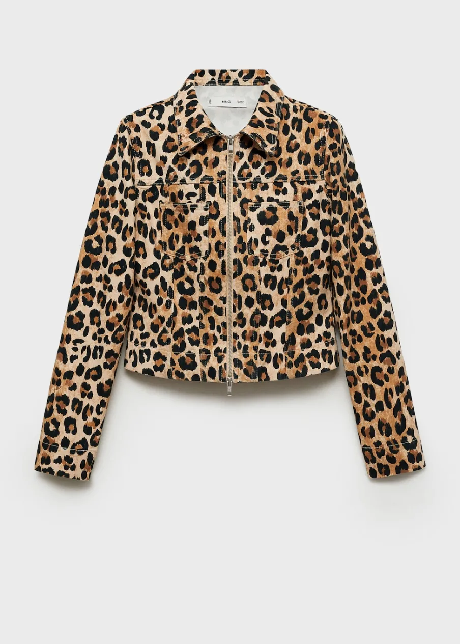 MANGO Kurtki*Kurtka w lamparcie cętki z dwustronnym zapięciem na zamek