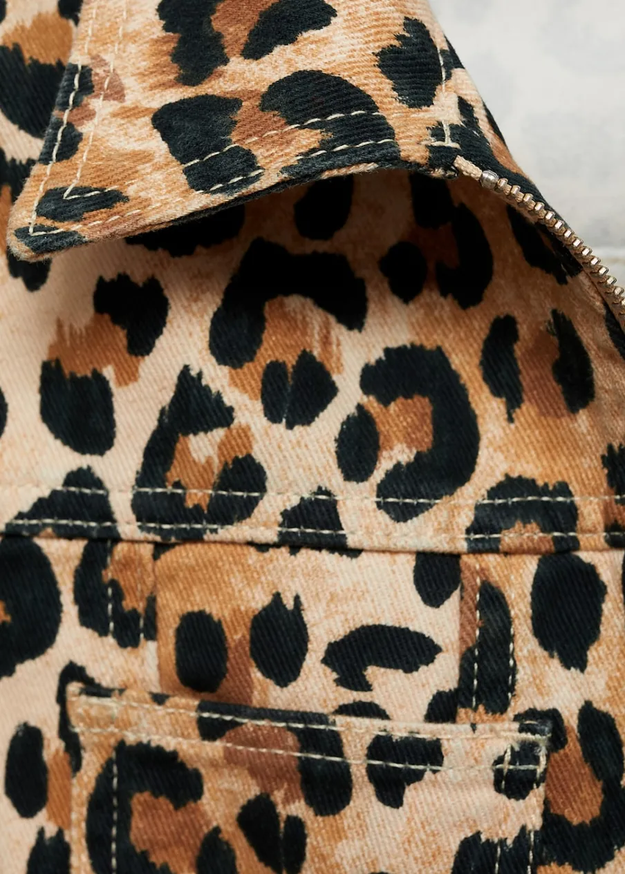 MANGO Kurtki*Kurtka w lamparcie cętki z dwustronnym zapięciem na zamek