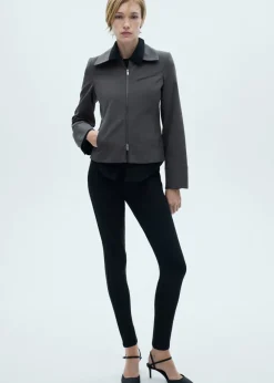 MANGO Kurtki*Kurtka w paski z dwustronnym zapięciem na zamek