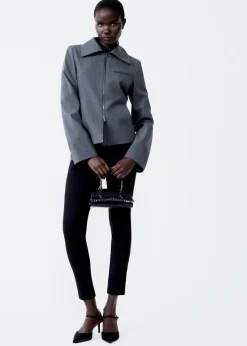 MANGO Kurtki*Kurtka w paski z dwustronnym zapięciem na zamek