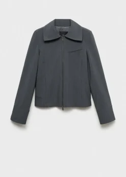 MANGO Kurtki*Kurtka w paski z dwustronnym zapięciem na zamek