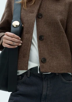 MANGO Kurtki*Kurtka wełniana w drobną pepitkę