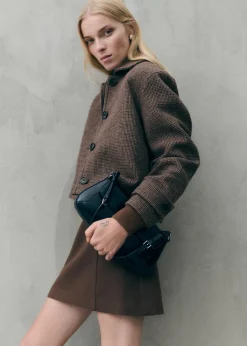 MANGO Kurtki*Kurtka wełniana w drobną pepitkę