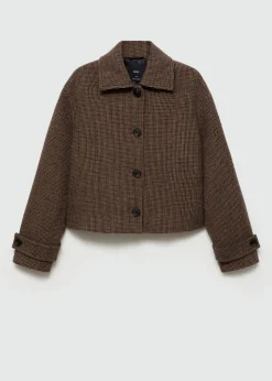 MANGO Kurtki*Kurtka wełniana w drobną pepitkę