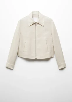 MANGO Kurtki*Kurtka z 100% lnu na zamek