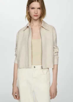 MANGO Kurtki*Kurtka z 100% lnu na zamek