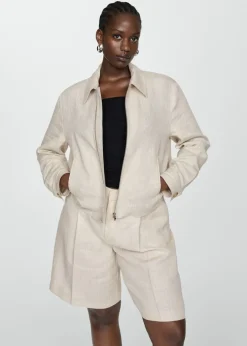 MANGO Kurtki*Kurtka z 100% lnu na zamek