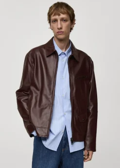 MANGO Kurtki I Koszule Wierzchnie|Skóra*Kurtka z 100% skóry nappy