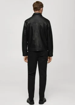 MANGO Kurtki I Koszule Wierzchnie|Skóra*Kurtka z 100% skóry z kieszeniami
