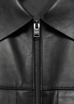 MANGO Kurtki I Koszule Wierzchnie|Skóra*Kurtka z 100% skóry z kieszeniami