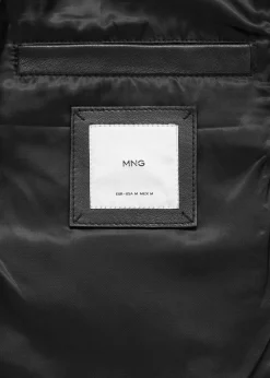 MANGO Kurtki I Koszule Wierzchnie|Skóra*Kurtka z 100% skóry z kieszeniami