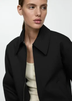 MANGO Kurtki*Kurtka z bawełny z koszulowym kołnierzykiem