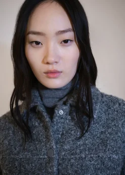 MANGO Kurtki*Kurtka z dzianiny bouclé z kieszeniami