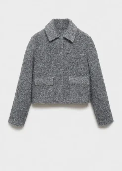 MANGO Kurtki*Kurtka z dzianiny bouclé z kieszeniami