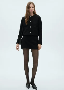 MANGO Kurtki*Kurtka z dzianiny bouclé z błyszczącym wykończeniem