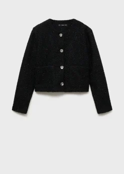 MANGO Kurtki*Kurtka z dzianiny bouclé z błyszczącym wykończeniem