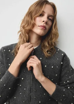 MANGO Kurtki*Kurtka z dzianiny z perłami