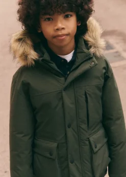 Dzieci MANGO Płaszcze I Kurtki*Kurtka z futrzanym kapturem