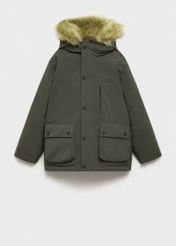 Dzieci MANGO Płaszcze I Kurtki*Kurtka z futrzanym kapturem